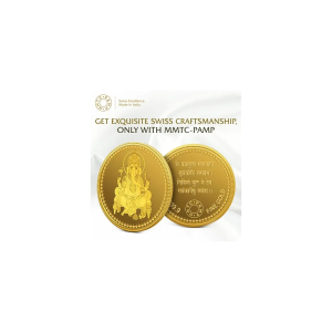 D-MMTC-PAMP Lord Ganesh Gold Coins of 5 Grams in 24 Karat 999.9 Purity / Fineness